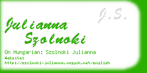 julianna szolnoki business card